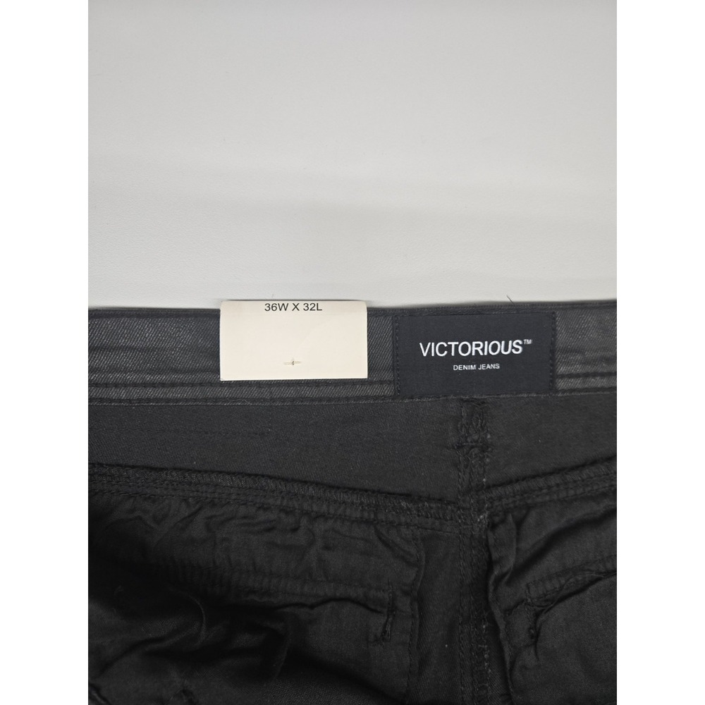 Victorious Jeans Premium Men's Black Denim NWT 36x32 DL1401 - Picture 5 of 15